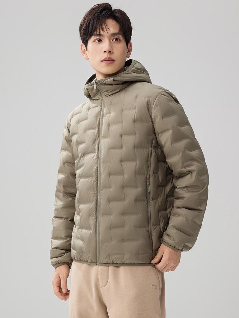 Men's Lightweight Hooded Down Jacket - 2025 Autumn/Winter Fashionable Short Style with 90% White Duck Down.