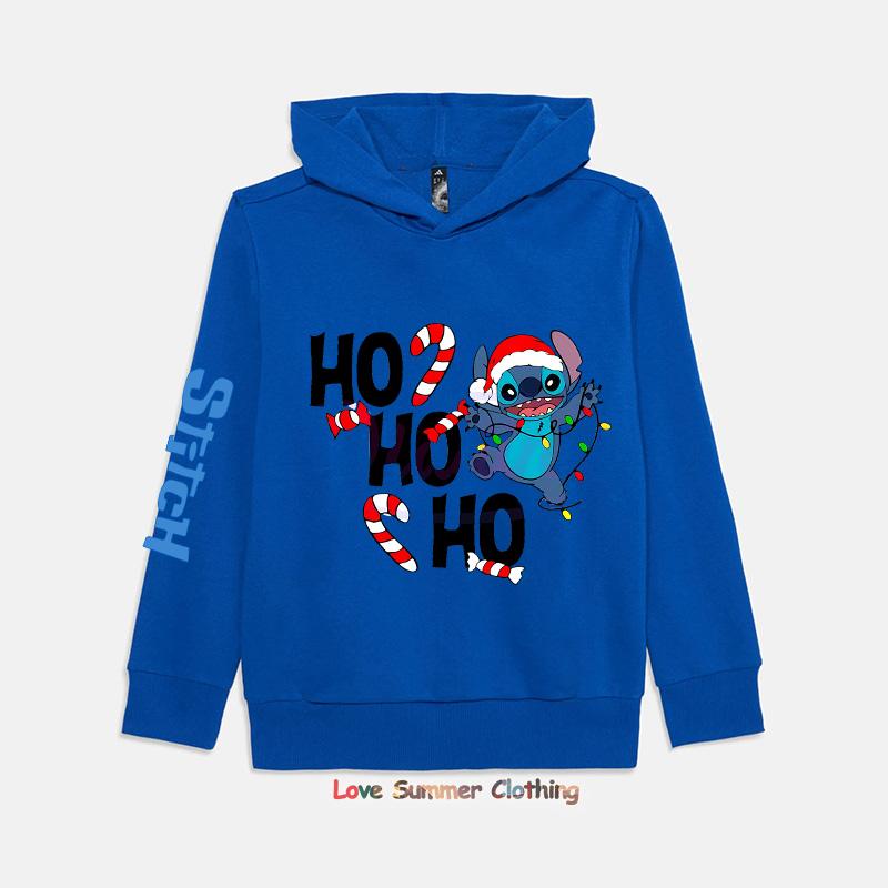 2025 Christmas Hoodie Boys Girls Sweatshirts Kids Hoodies Stitch HD Print Casual Round Neck Long Sleeve 4-14Yrs