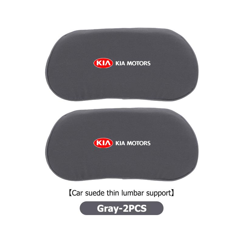 Car Logo Suede Seat Non-slip Back Cushion Lumbar Pad Waist Protection Mat For KIA Cerato Soul Venga Forte Spectra Sedona Niro