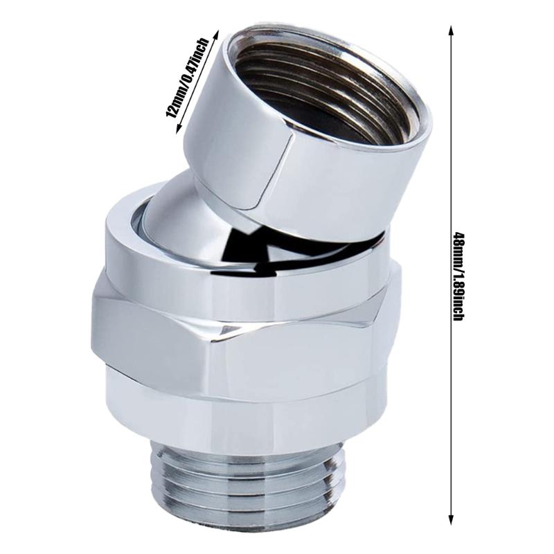 Shower Head Swivel Adapter Balls Joint Brass Adjustable Showerhead Connector Replacement Shower Arm Extension Hardware