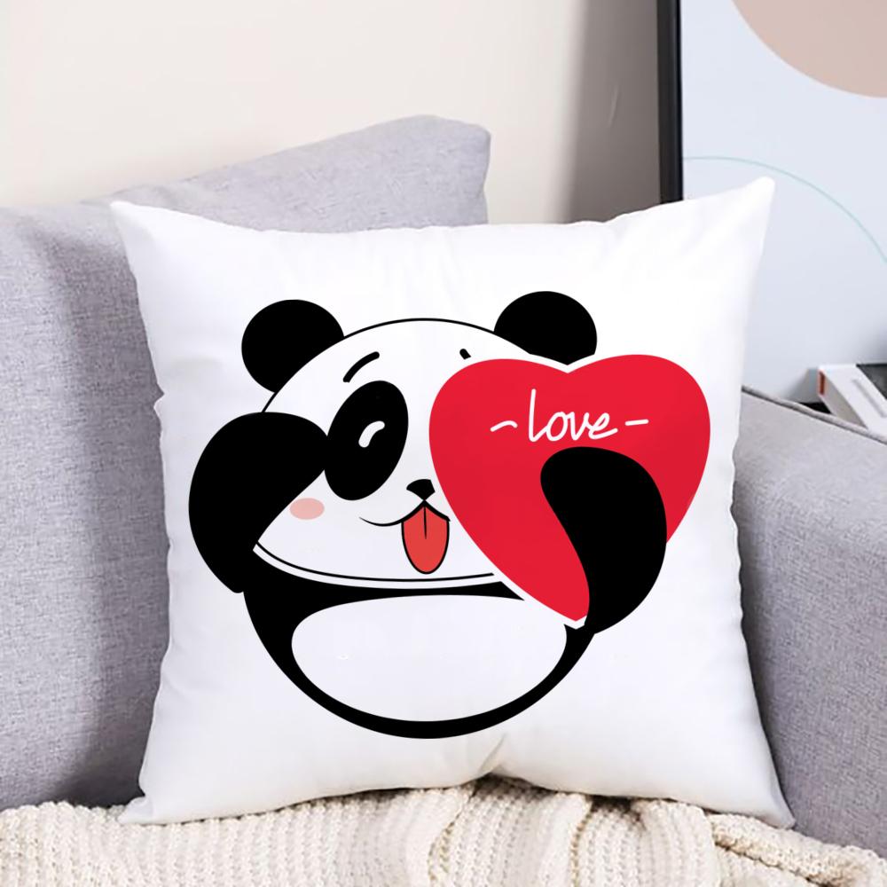 Panda Love Pillow Case Cushion Cover for Children Room Soft Pillowcase Bedroom Party Decoration Housewarming Birthday Gifts