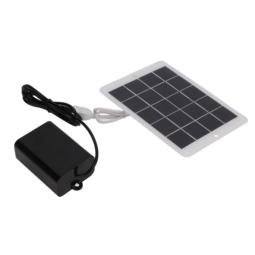 Solar Oxygen Pump Output Interface 3W5V Portable Solar Oxygen Aerator for Traveling Camping Cycling