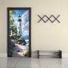 1pcs Self Adhesive Removable Vinyl Door Stickers Seaside Lighthouse Landscape Decoration Door Stickers Modern Simple Style Home