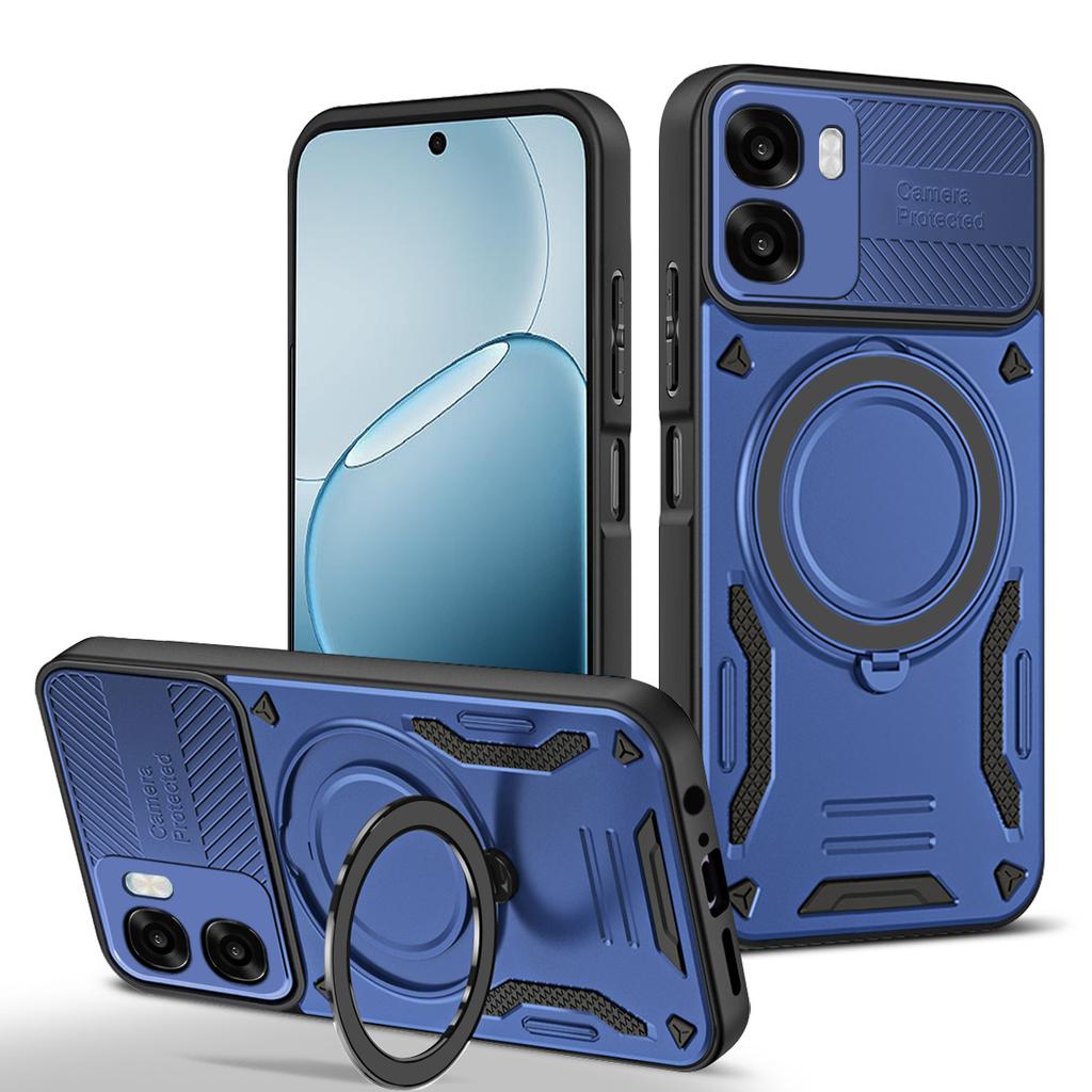 Magnetic Case For Oppo A6x 5G / A6x 4G Shockproof TPU + PC Phone Back Cover with Kickstand