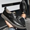 Klasyczne Męskie Oddychające Sneakersy Skóra Naturalna Męskie Buty Codzienne Uniwersalne Sznurowane Męskie Buty do Chodzenia Męskie Antypoślizgowe Obuwie