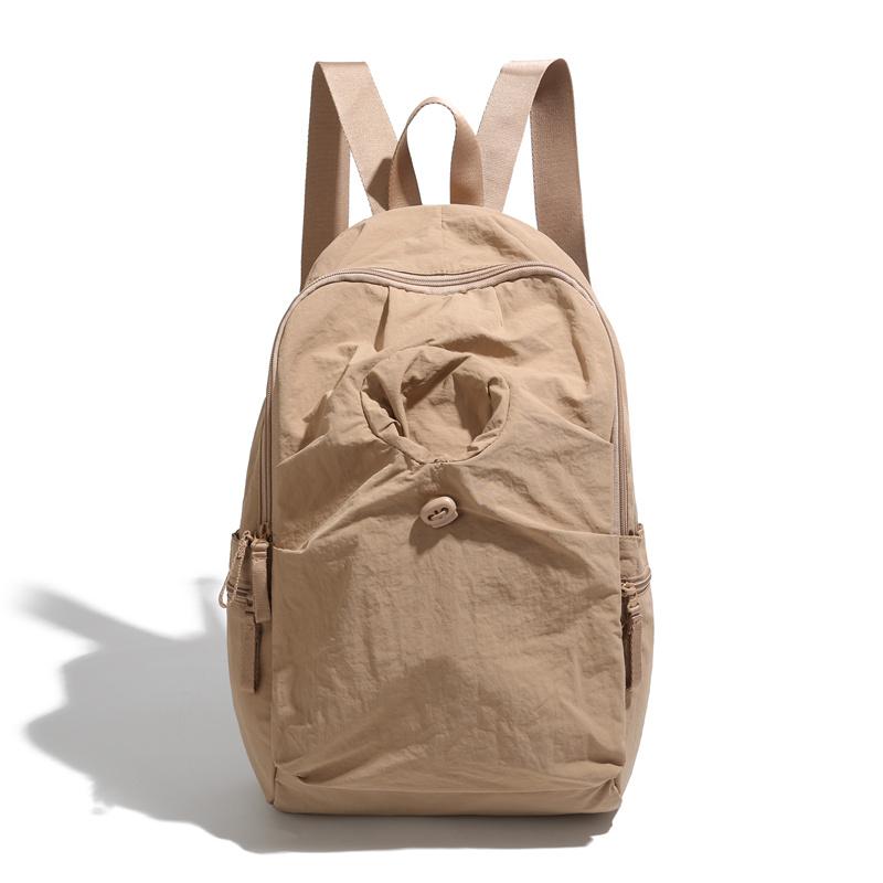 

Мужской однотонный рюкзак Женский рюкзак для стакана с водой Студенческая сумка для книг бежевый