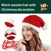 1/2PCSChristmas Party Hat Red with White Edge Soft Elastic Winter Beanie for Adults and Kids Holiday Photos and FamilyGatherings