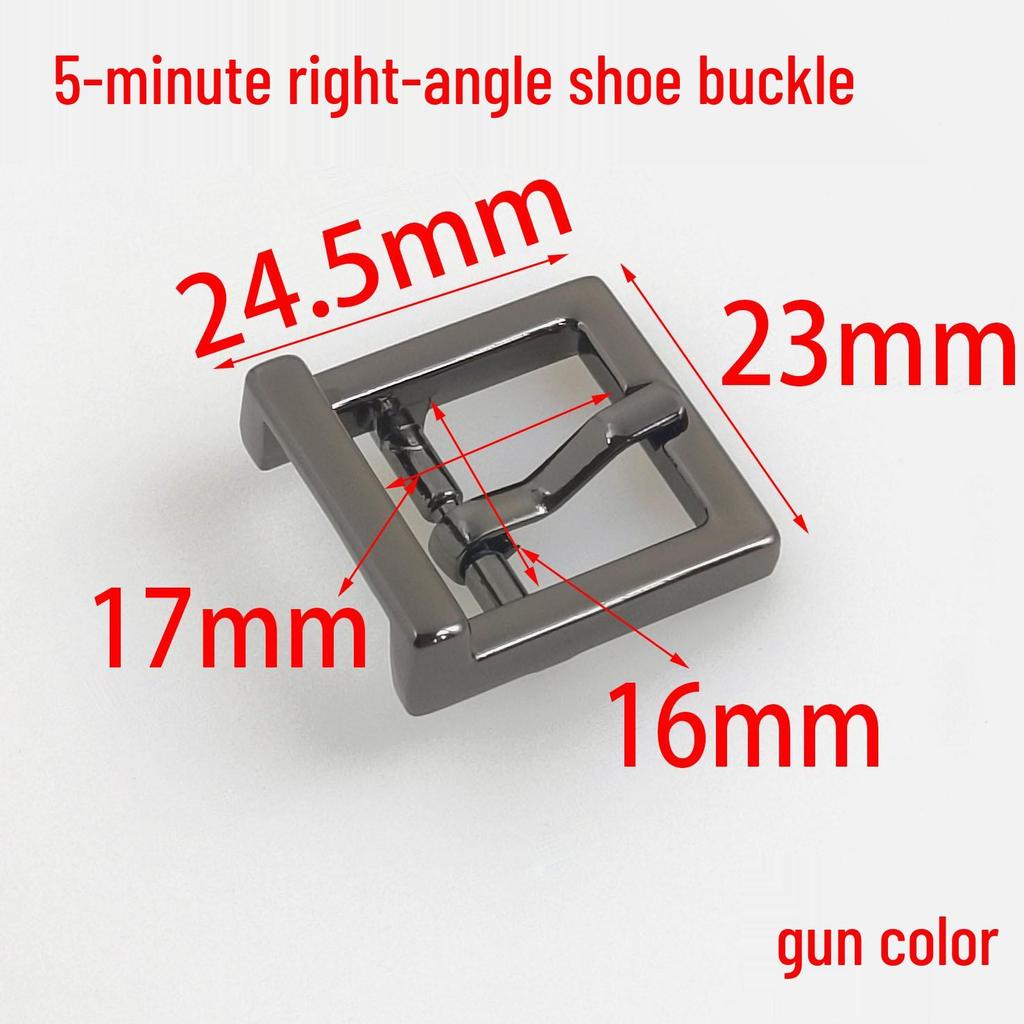 16MM Right Angle Leather Buckle for Shoe, Bag, and Pet Decoration