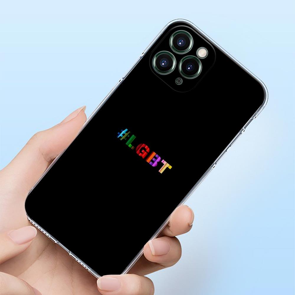 Gay Lesbian LGBT Rainbow Love Shell Case for iPhone 16 15 11 12 13 14 Pro Max for iPhone 16 Plus Soft Transparent Cover Fundas