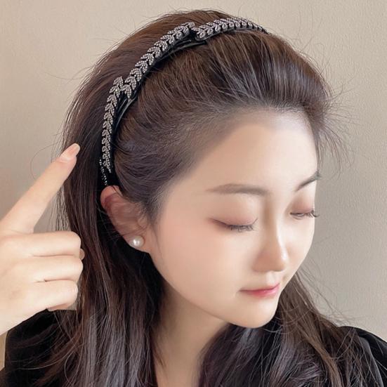 3/4Pcs Retractable Pocket Headbands Non-Slip Portable Telescopic Hair Hoops Rhinestones Wheat Decor Foldable
