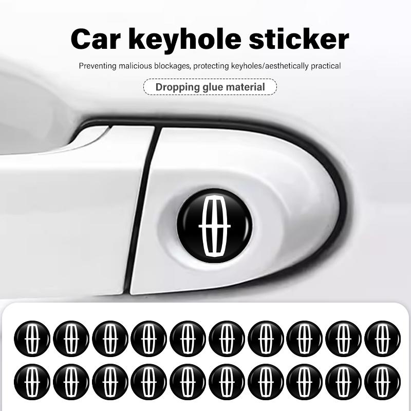 8pcs Car Door Lock Keyhole Sticker Decoration Anti-blocking Cover For Lincoln Aviator Navigator Continental Nautilus Corsair wdt8