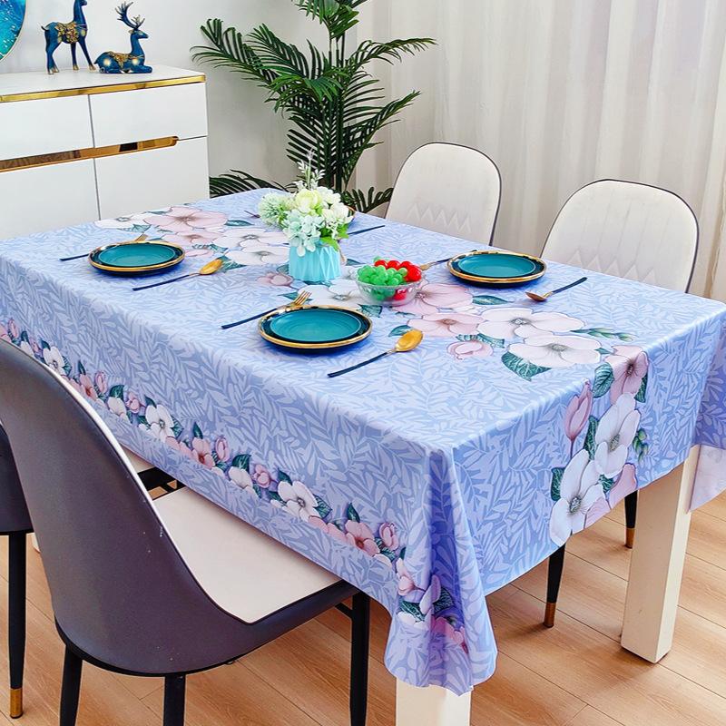 Waterproof, Oil-Proof And Anti-Scalding Coffee Table Tablecloth Leave-In Rectangular Dining Table Cloth Household Living Room Light Luxury Light