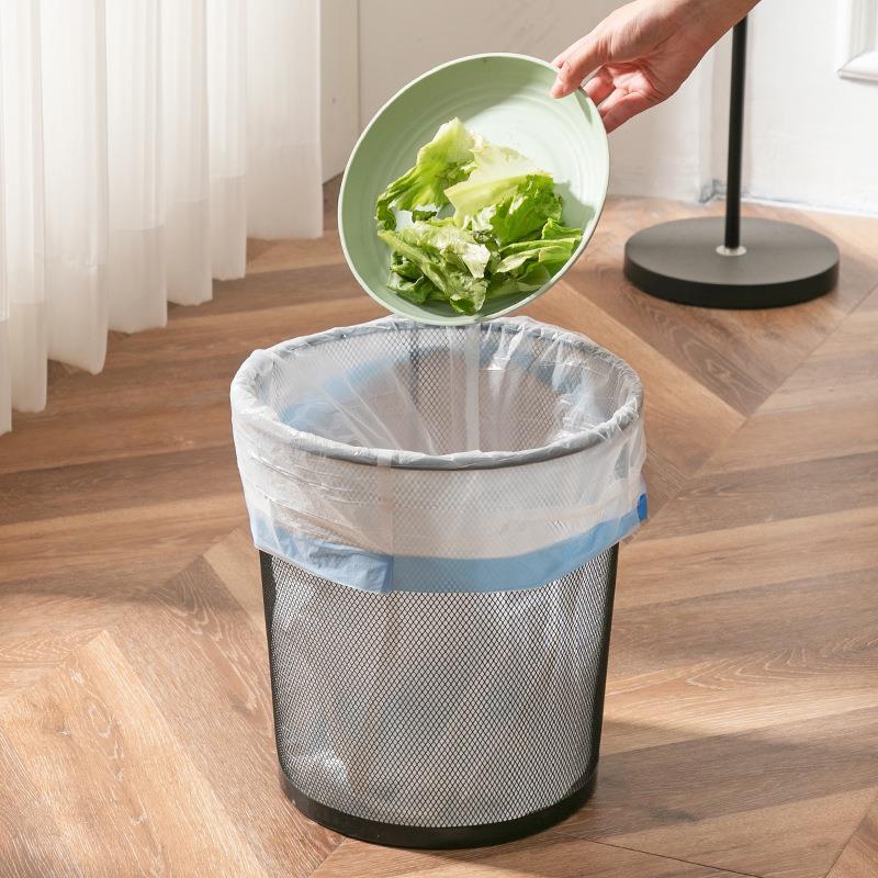 Drawstring Thickened White Garbage Bags - Large, Break-Point Design for Kitchen and Dorm Use