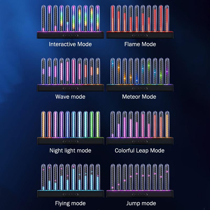 Car RGB Pickup Light Dynamic Gradient Sound Control Light Universal Air Vent Dashboard Car Interior Ornament Auto Interior Light