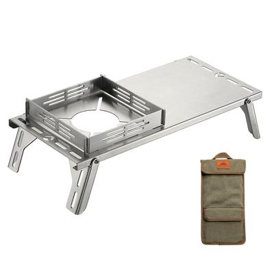 Portable Camping Stove Table Folding Camp Table Small Camping Table 5kg Load-Bearing Stainless