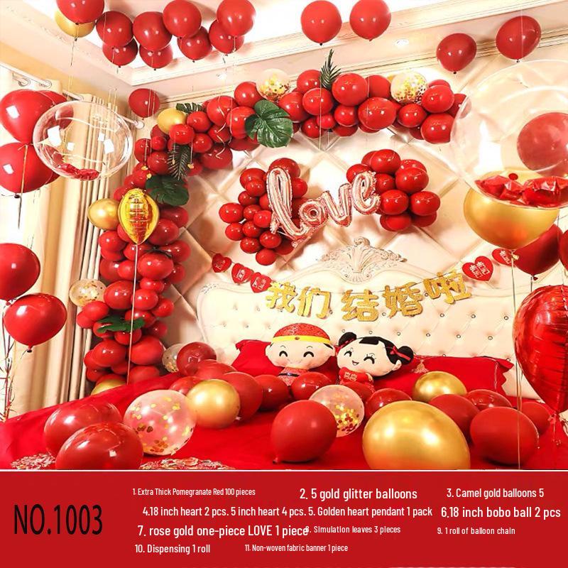 Ruby Red Pomegranate Wedding Balloons Set