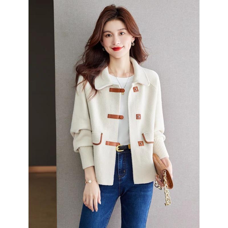 

Норковая куртка Vel для женщин на осень и зиму, новый маленький вязаный кардиган, модный шерстяной топ, толстый S