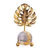 Fine Craftsmanship Crystal Ball Table Decoration Metal Leaf Crystal Ball Collectibles  Office