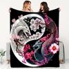 Yinyang Dragon Printed Blanket Soft Plush Flannel Blanket Suitable For Sofa Office Blanket
