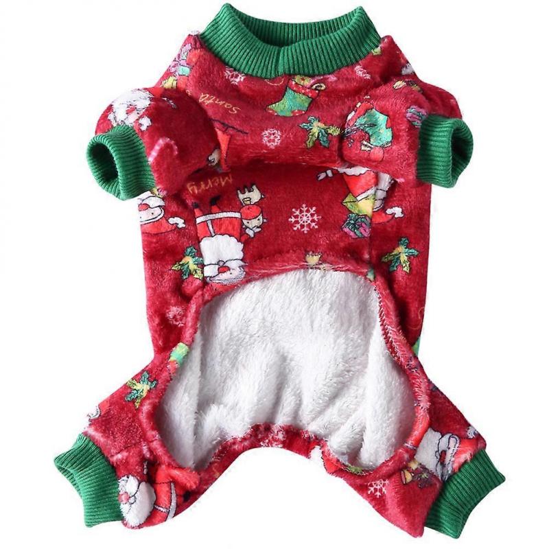 Christmas Pet Clothing Four-Legged Fleece Clothes for 3Pcs