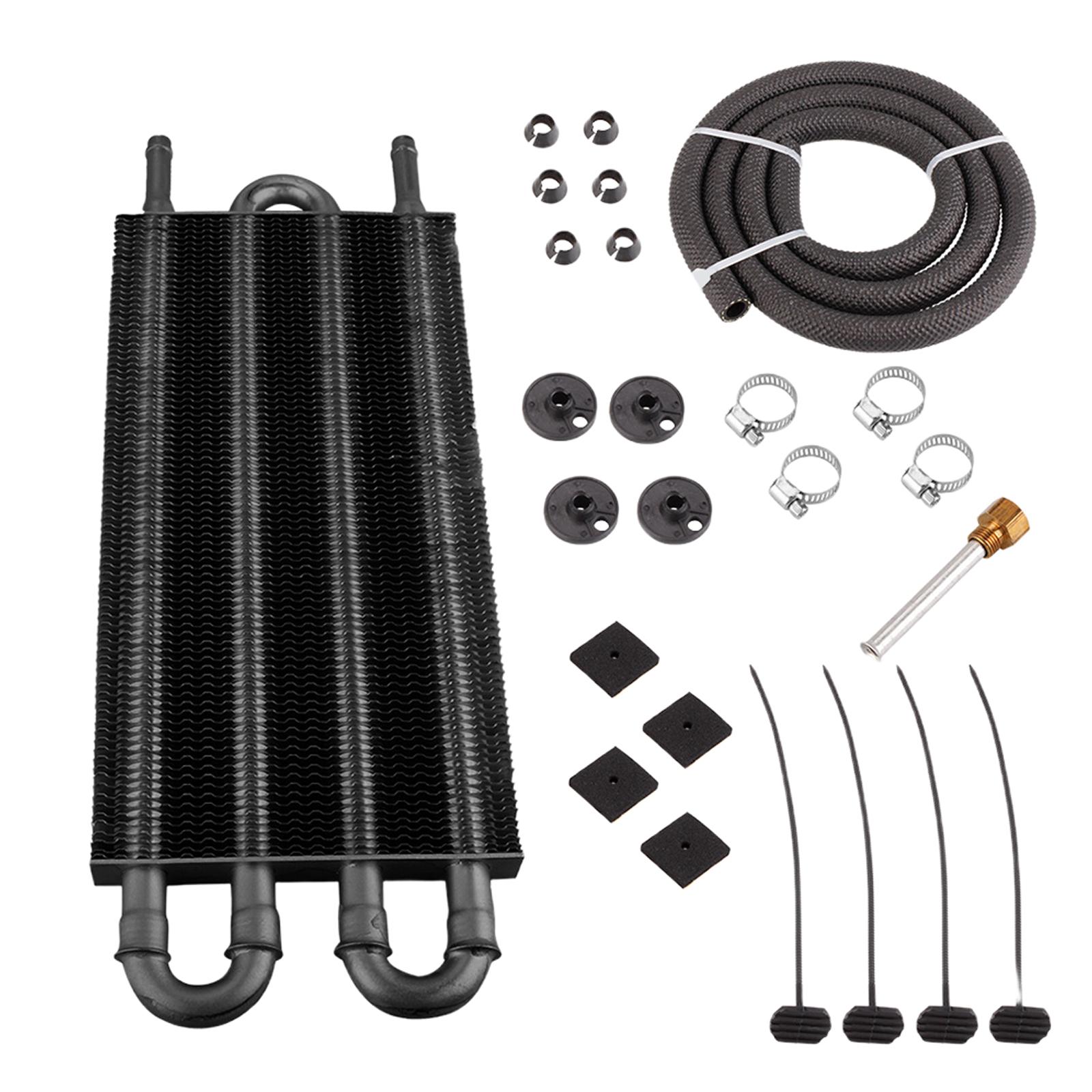 

4-рядный универсальный комплект масляного радиатора трансмиссии с монтажным комплектом трубок и шлангов Алюминиевый сплав Радиатор Охладитель трансмиссии двигателя