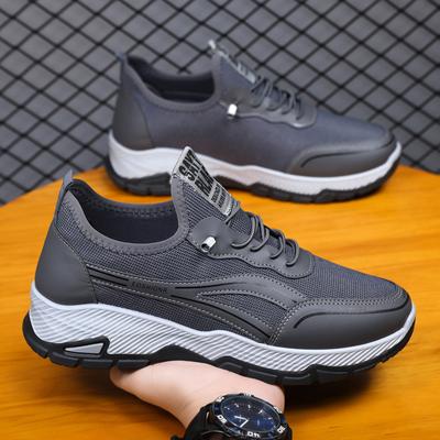 New Men's Shoes Mesh Breathable Sneaker Live Delivery Men's Trendy Platform Outdoor Casual Walking Shoes