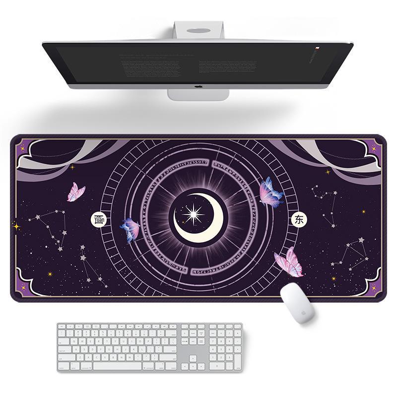 Podkładka pod mysz Magic Circle Magical Girl XL z pogrubionymi obszywanymi krawędziami i podpórką pod nadgarstek – urocza i idealna do użytku biurowego lub z laptopem.