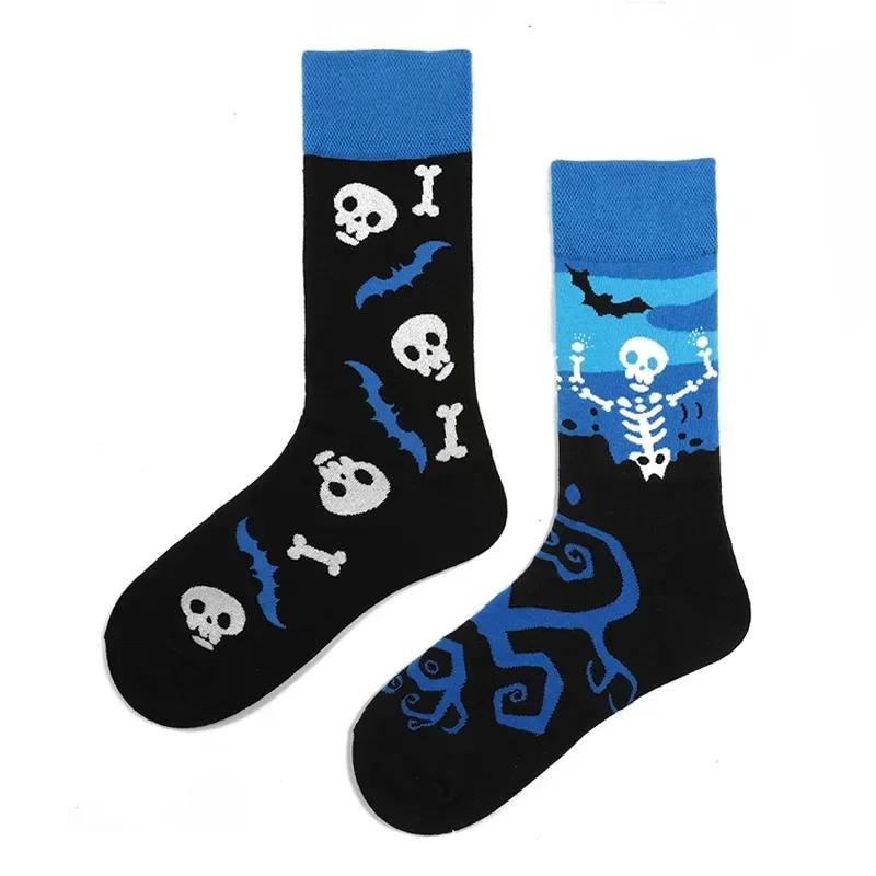 Original Design AB Mandarin Duck Asymmetric Socks Ins Street Cartoon Creative Animal and Plant Fruit Fashion Sports Cotton Socks