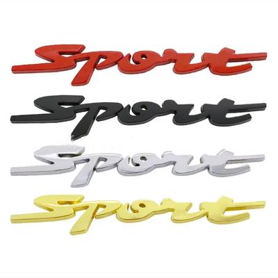 3D Metal Chrome Black Red Sport Logo Letters Car Emblem Badge Decal Sticker Accessories