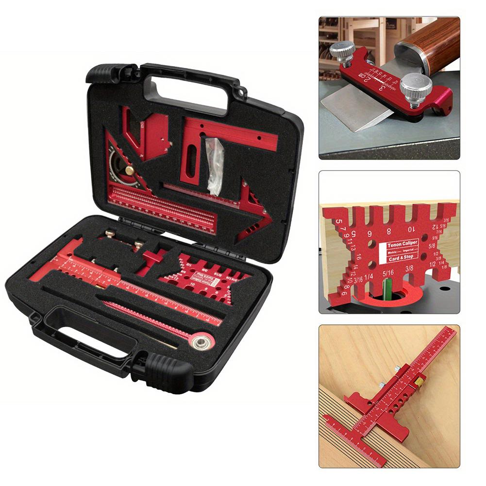 1set Square Angle Ruler Dovetail Ruler Center Scribe Layout Marking Tool Woodworking Measuring Tool Gauges Sharpening Equipment