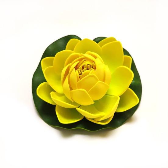 Floating Artificial Lotus Flowers with Lotus Leaf Realistic Faux Pond Plants Ornament for Lake Pool Aquarium Water Decoration