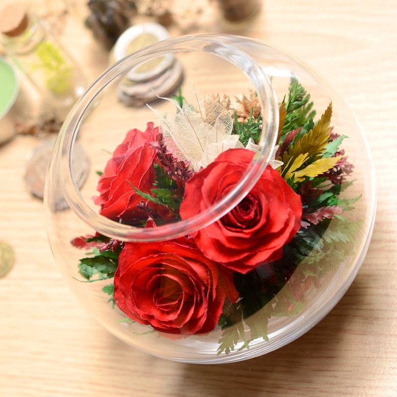 Thailand Red Rose Preserved Flower with Glass Cover – Valentine's and Christmas Gift