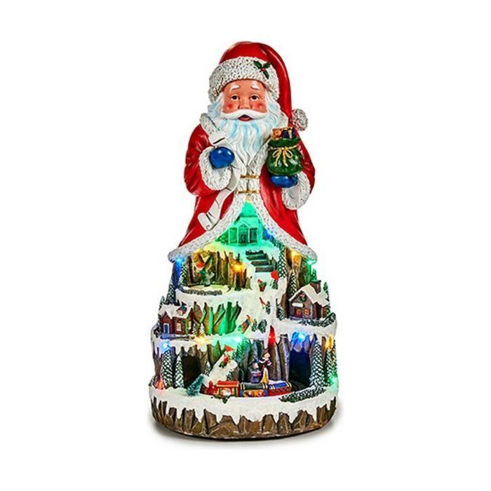 Figurine De Noël - Père Noël - Résine Blanche - 25 X 25 X 51 Cm - Décoration Intérieure