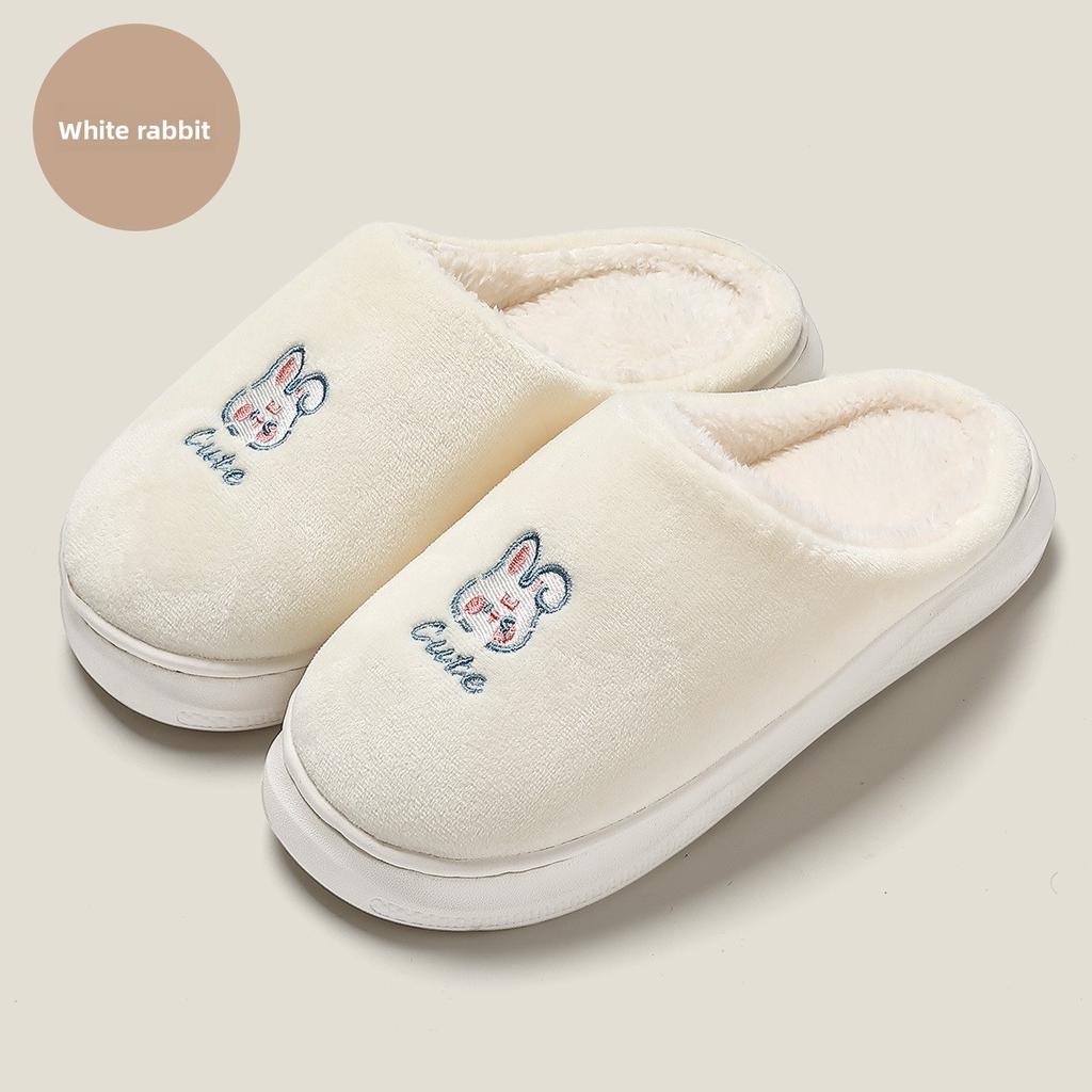 Home Furry Slippers for Women In Winter Cartoon Cute Fur Slippers for Men In Winter Home Furry Warm Cotton Slippers for Men