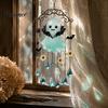 Ghost Theme Pendant Halloween Wind Chime Decoration, Vintage Sun Catcher with Faux Crystal Decorative Tassel Ornament Drops Tassels, Acrylic