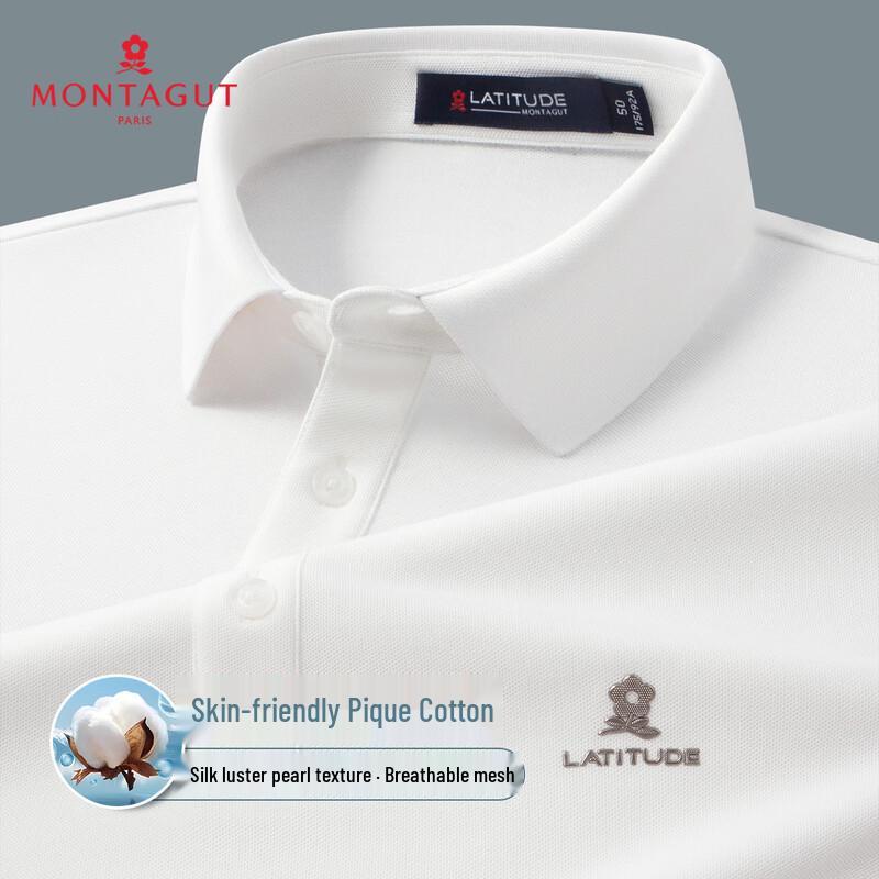 

MONTAGUT Men s Mesh Piqué Long-Sleeve Polo Shirt JG 56