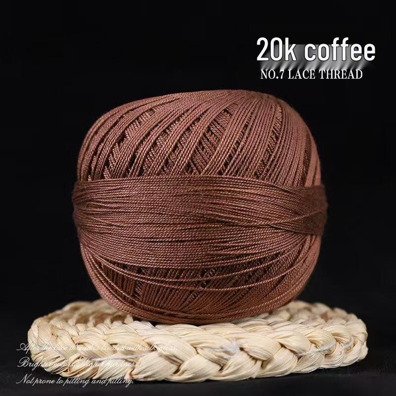 No. 7 Pure Cotton Silk Lace Yarn – Hand-Knitted, Strong Twist, Soft Half-Sleeve Crochet Yarn