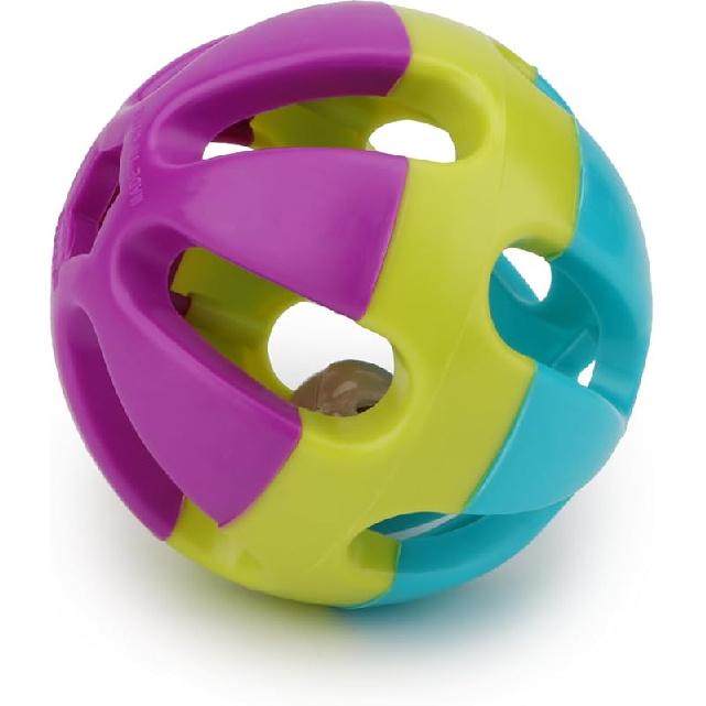 

Hypeety Іграшка для папуги Пластикова кольорова куля з 1 дзвоником для хвилястого папужки, африканського сірого папуги, какаду, какатіла, сонячного конура 1 куля 1 Ball