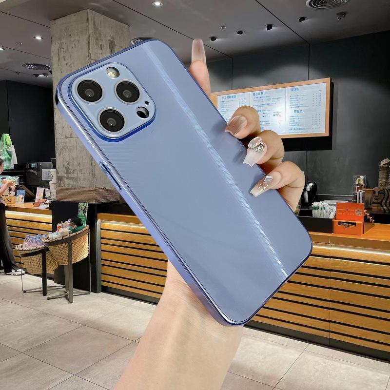 

Cross-Border iPhone 16 Pro Max Case, Electroplated Aurora Diamond Pattern, Includes Lens Film for Apple 15/13. 11 синий