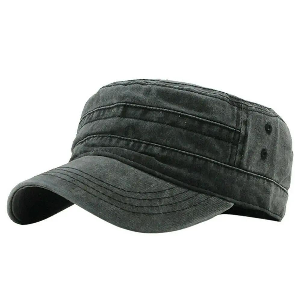 Big Head Denim Baseball Cap Men Women Anti-UV Hat Cadet Combat Fishing Peaked Cap Outdoor чёрный