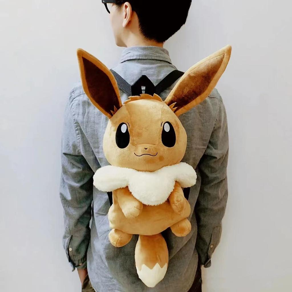 Kawaii Pokemon Plush Toy Pikachu Backpack Bag Mimikyu Eevee Mew Gengar Snorlax Bag Schoolbag Birthday Present Kids Children Gift