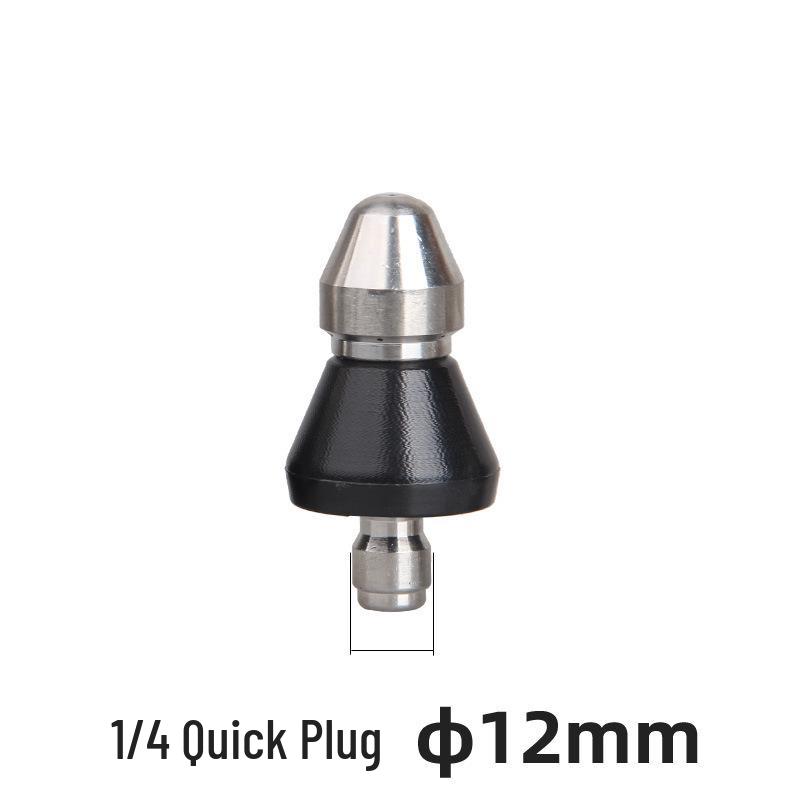 Set Ugello Pulizia Tubi a Connessione Rapida in Acciaio Inossidabile: 1 Anteriore, 6 Posteriori, Ugello Rotante Sbloccante da 1/4"