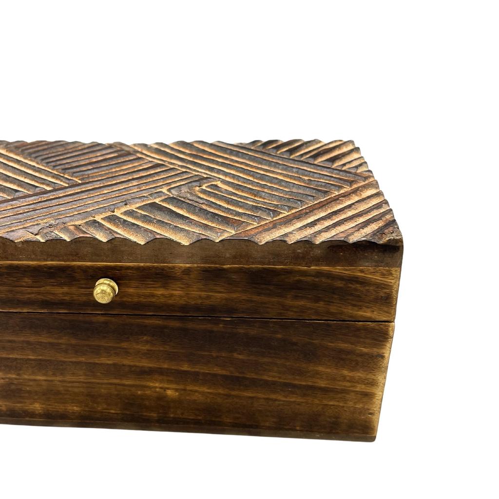 Multipurpose Storage Box Vintage Antique Lines 22x12x10cm
