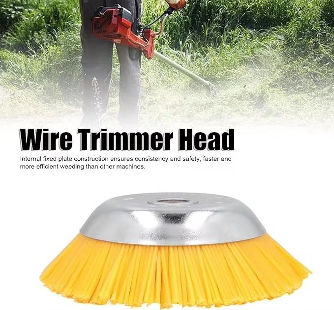 8 Inch Nylon Weed Brush Straw Rope Rotary Rusting Disc Trimmer Head Universal Fit Straight Shaft Trimmer For Lawn Mower