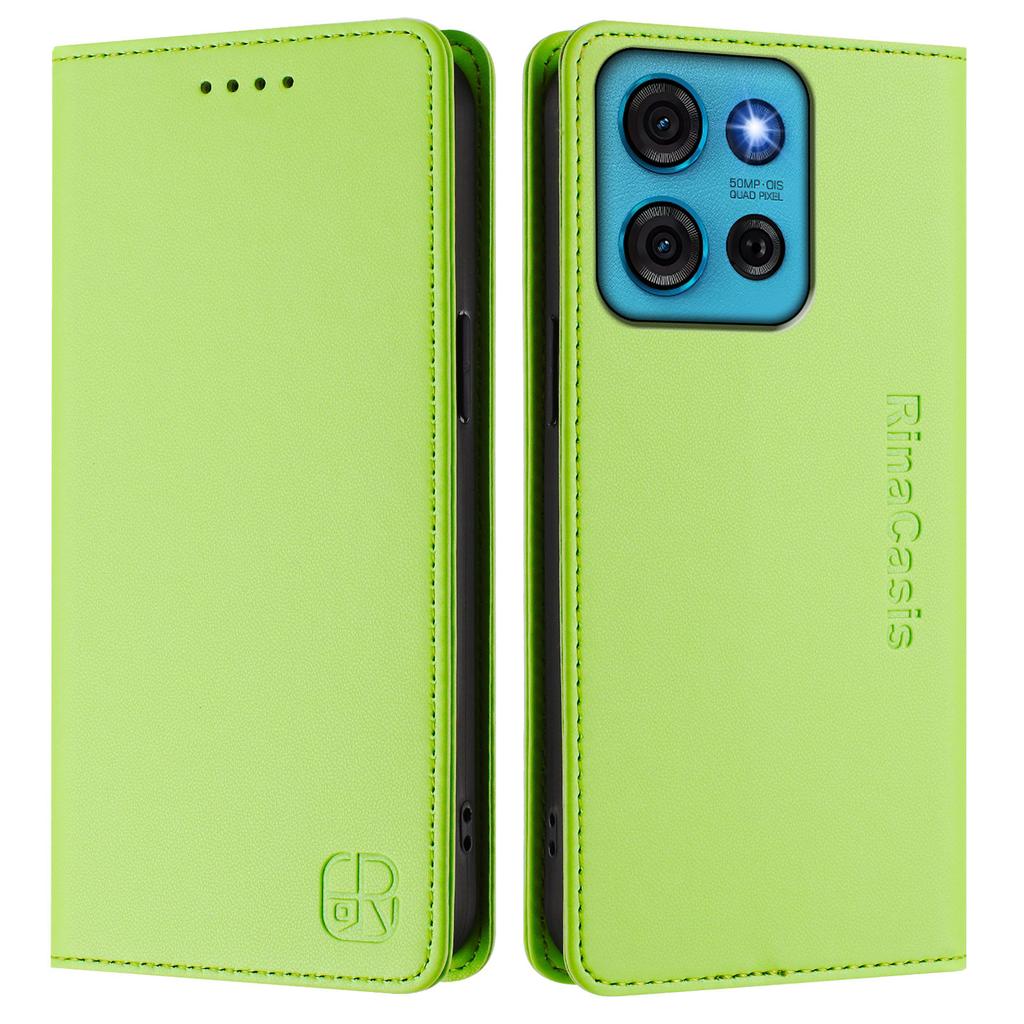 For Motorola Moto G75 5G Leather Case RINACASIS RC01 Phone Cover with RFID Blocking Wallet Stand