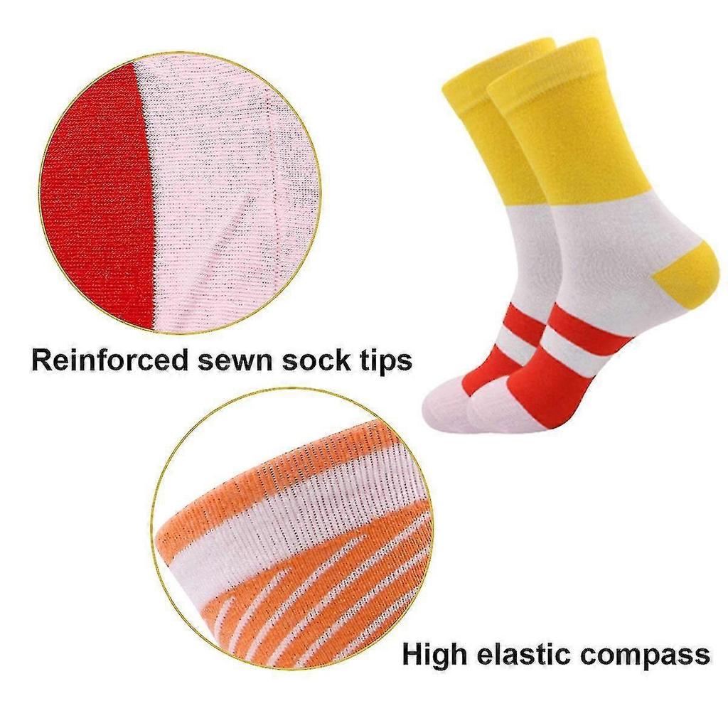 5pairs Sushi Socks Mid Calf Socks Cotton Christmas Socks - Couple Casual Socks Christmas Gift Box Set - RiRi