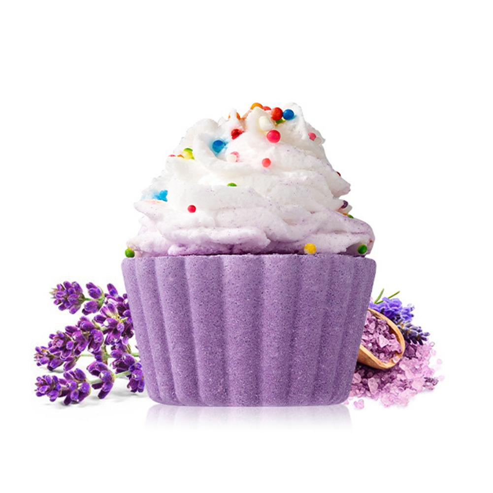 Cupcake Bath Salt Ball Essential Oil Bath Bubble Ball Aromatic Moisturizing Nourishing Skin Care Shower Ball Body Cleansing Self-Care Essential