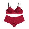 New Women Plus Size Lace Wireless Bra Briefs Sexy Lingerie Underwear Set 3-6XL