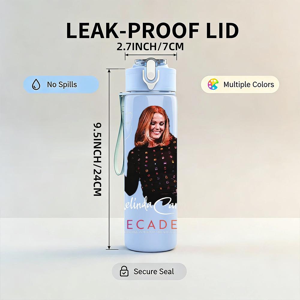1PC Retro Rock Female Singer Portrait Print 750ml Portable Sports Water Bottle Leakproof Gym Outdoor Travel Drink Cup