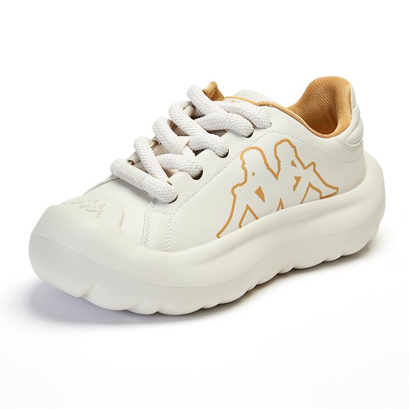 Kappa Tissu Cuir Synthétique Confortable Simple Polyvalent Résistant à l'Usure Basse Casual Chaussures Baskets Femme Beige K0E45CC00F-133